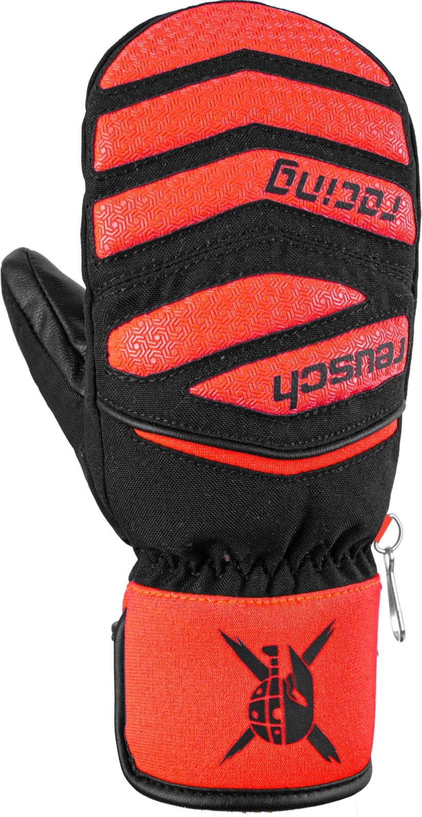 Rukavice Reusch Worldcup Warrior Prime R-TEX XT Junior Mitten - black / fluo red (Velikost 6.5)
