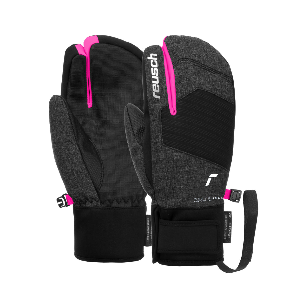 Rukavice Reusch Simon R-TEX XT Junior Lobster - black melange / black / very berry