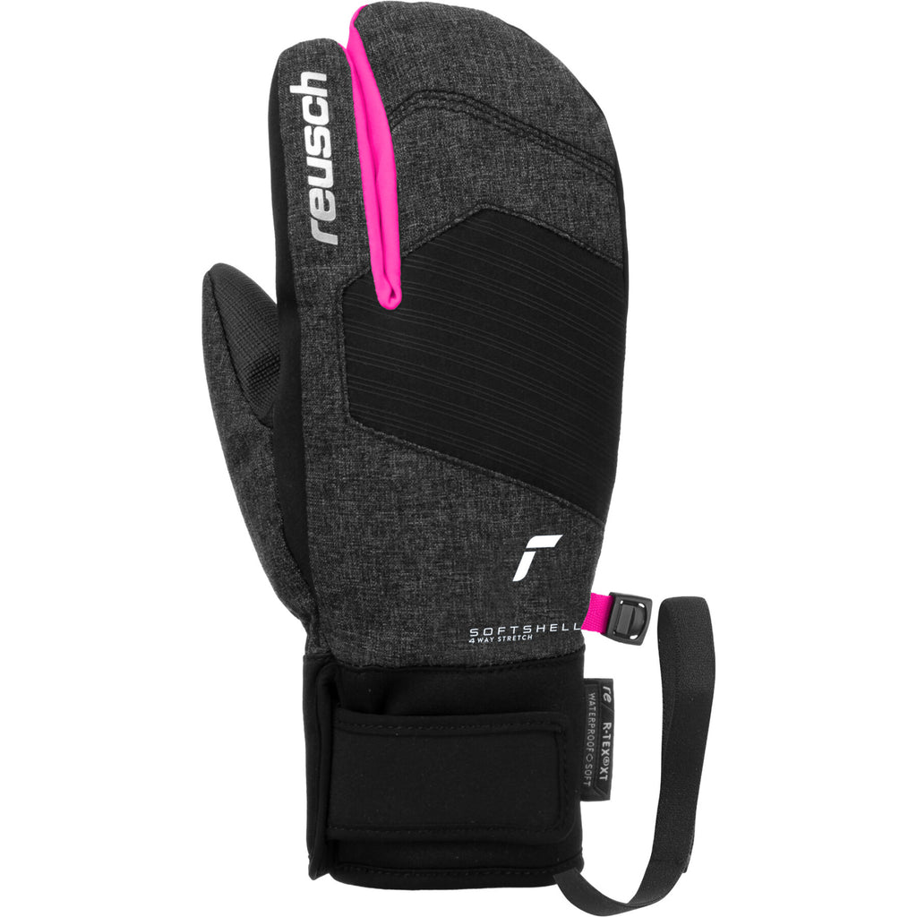 Rukavice Reusch Simon R-TEX XT Junior Lobster - black melange / black / very berry (Velikost 5.5)