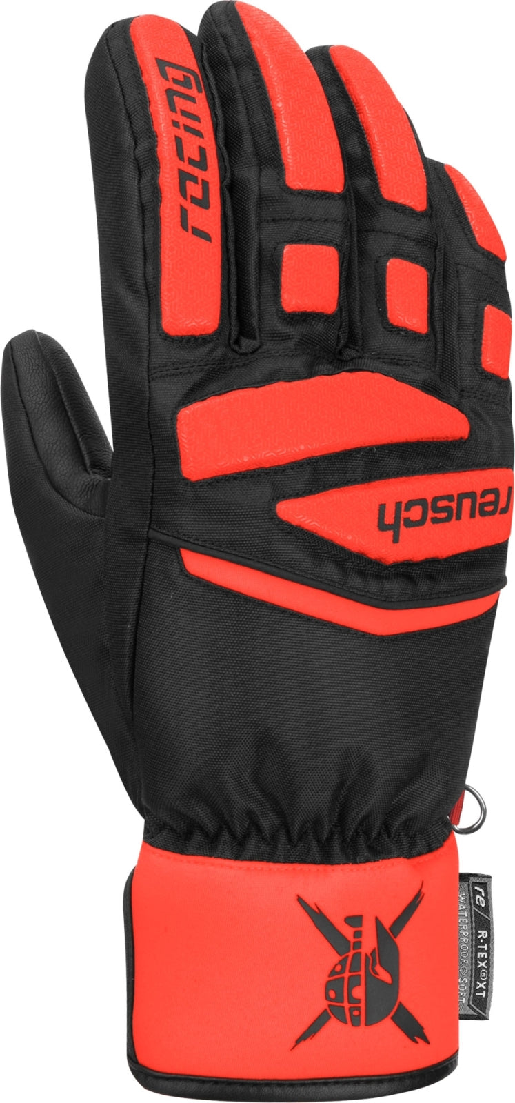 Rukavice Reusch Worldcup Warrior Prime R-TEX XT Junior - black / fluo red (Velikost 6.5)
