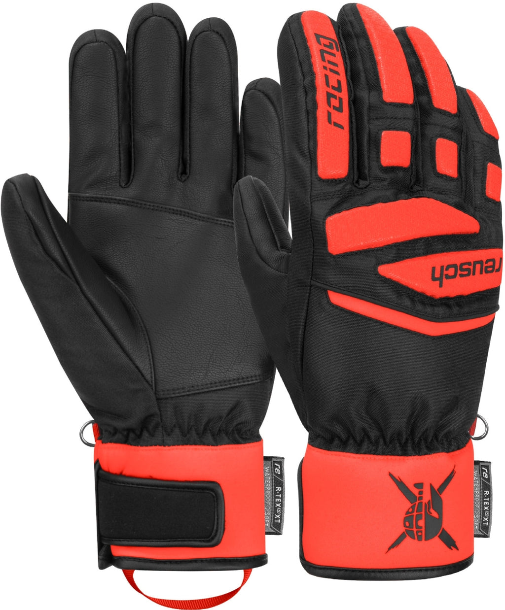 Rukavice Reusch Worldcup Warrior Prime R-TEX XT Junior - black / fluo red