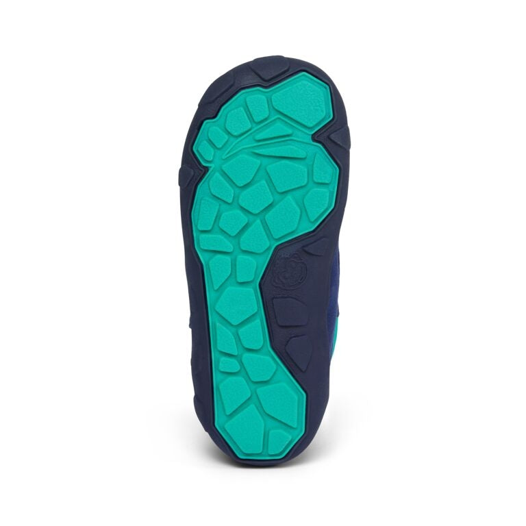 Dětské barefoot boty Affenzahn Minimal Highboot Vegan Dino - Green/Blue - AFZ-SHB-223 (Velikost 21)