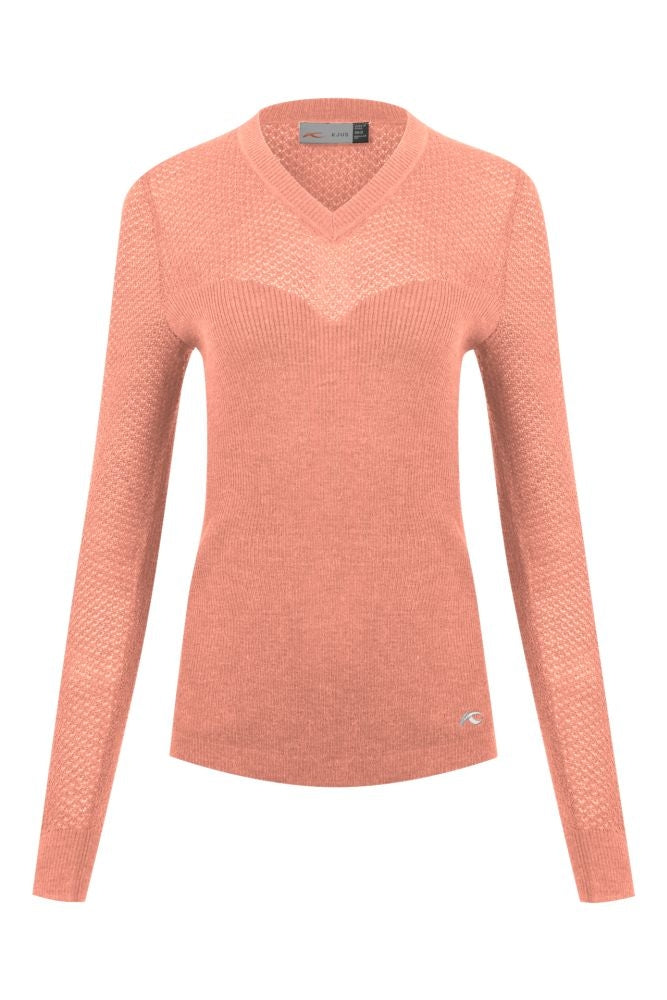 Dámský svetr Kjus Martha V-Neck PO - Melon