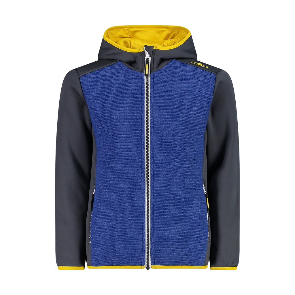 Dětská mikina CMP KID JACKET FIX HOOD - Titanio/Royal Mel.