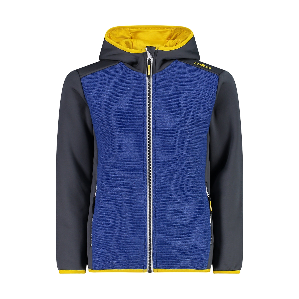 Dětská mikina CMP KID JACKET FIX HOOD - Titanio/Royal Mel.