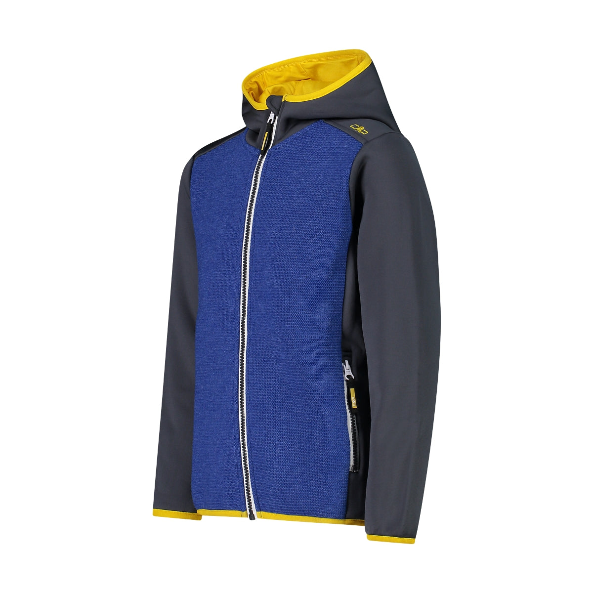 Dětská mikina CMP KID JACKET FIX HOOD - Titanio/Royal Mel. (Velikost 98)