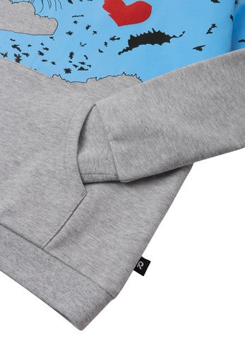 Dětská mikina Reima Vaanii - Melange grey (Velikost 98-104)