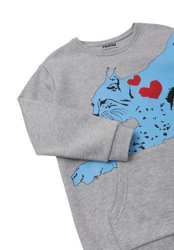 Dětská mikina Reima Vaanii - Melange grey (Velikost 98-104)