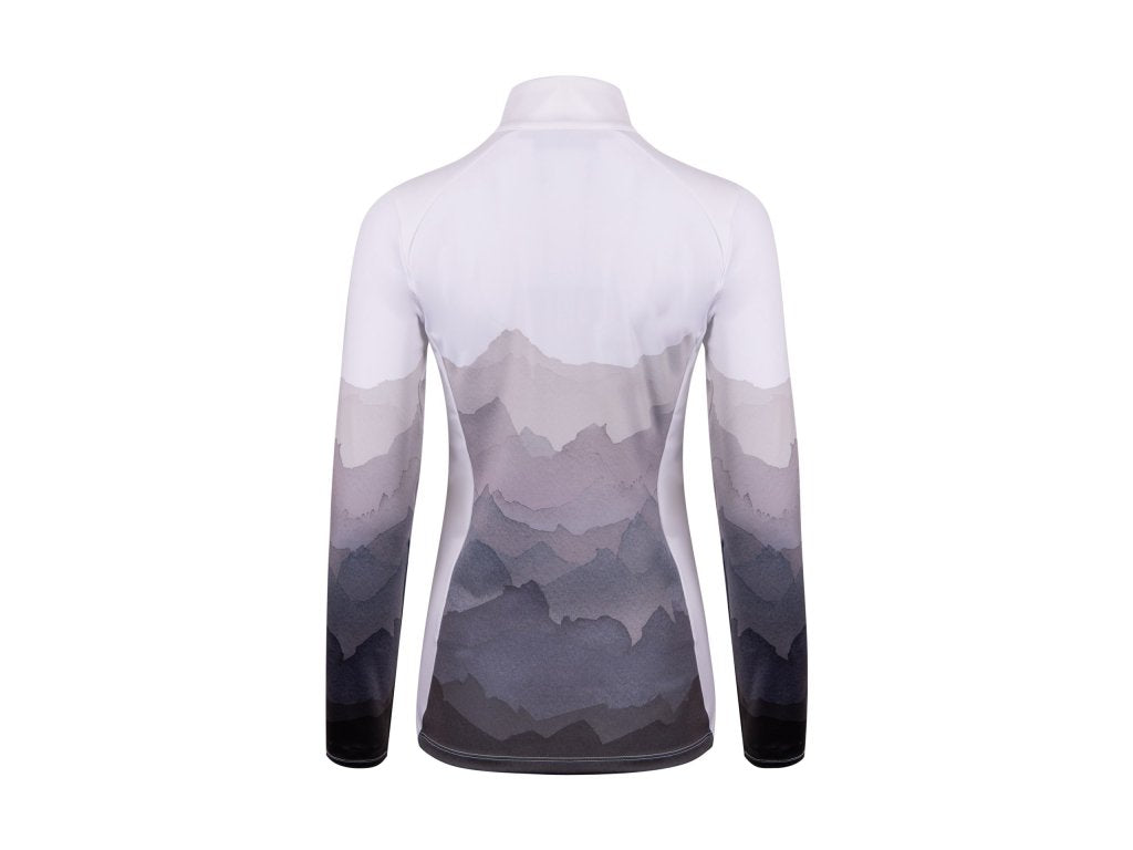 Dámská mikina Kjus Women Motion Print Half-Zip White/Iron (Velikost 42)