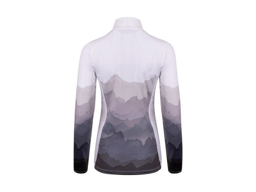 Dámská mikina Kjus Women Motion Print Half-Zip White/Iron (Velikost 42)