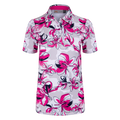 Dívčí triko Kjus Girls Printed Polo S/S Magenta/Alloy