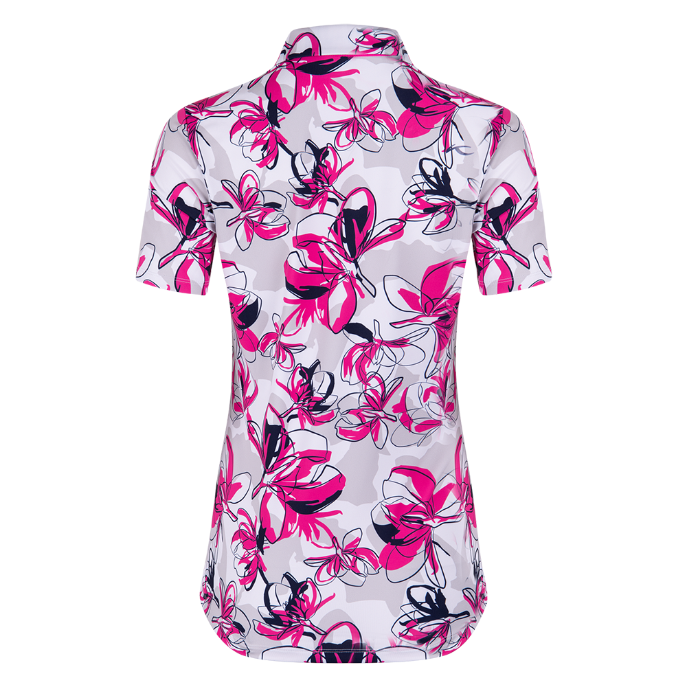 Dívčí triko Kjus Girls Printed Polo S/S Magenta/Alloy (Velikost 164)