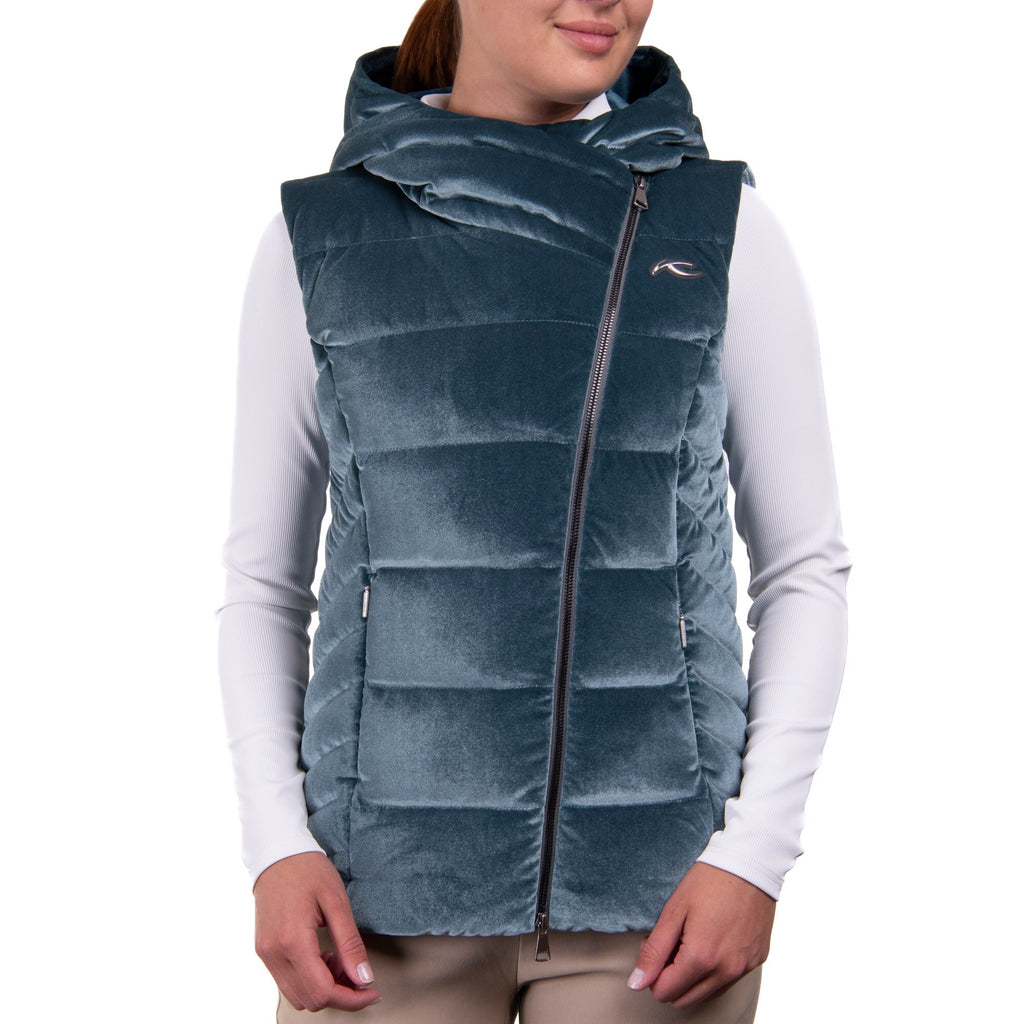 Dámská vesta Kjus Women Alina Velvet Vest Petrol Blue