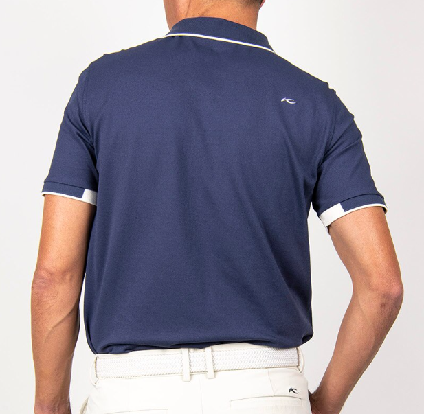 Pánské polo triko Kjus Men Stan Polo S/S (front logo), atlanta blue, (Velikost 54)