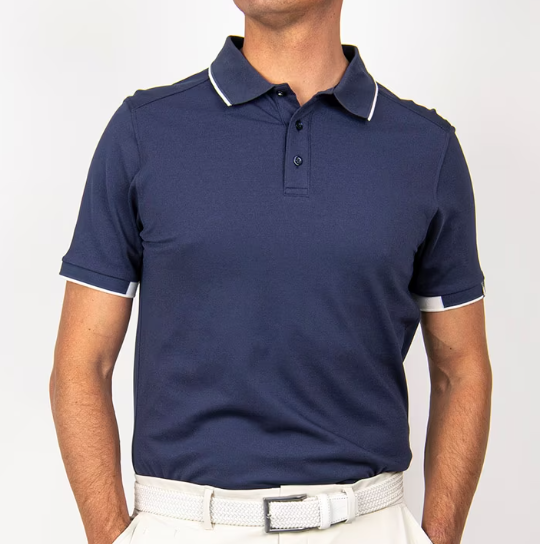 Pánské polo triko Kjus Men Stan Polo S/S (front logo), atlanta blue, (Velikost 54)
