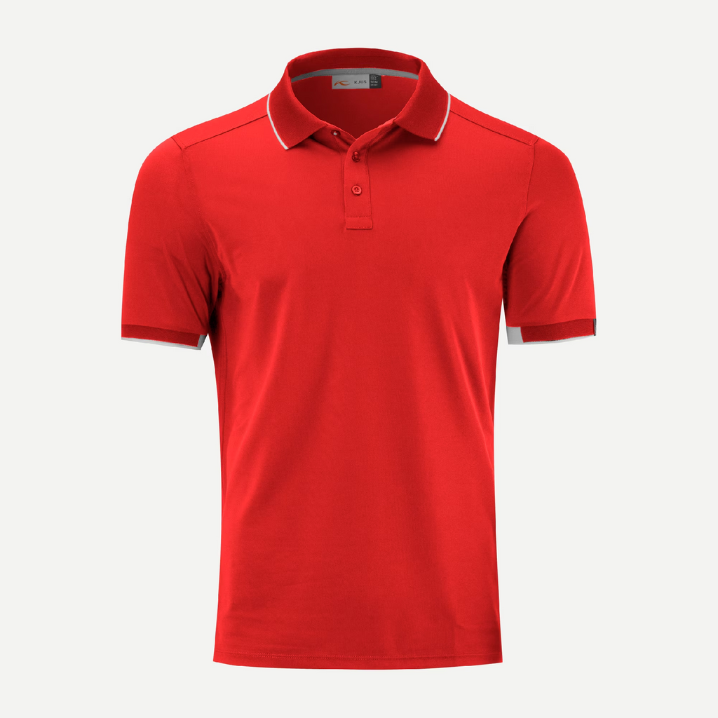 Pánské polo triko Kjus Men Steve Polo S/S, Cosmic Red,