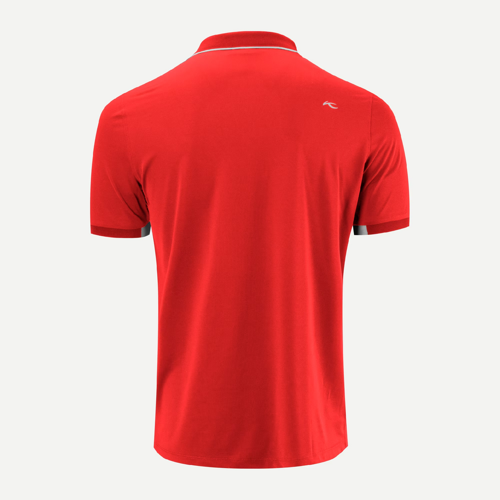 Pánské polo triko Kjus Men Steve Polo S/S, Cosmic Red, (Velikost 56)