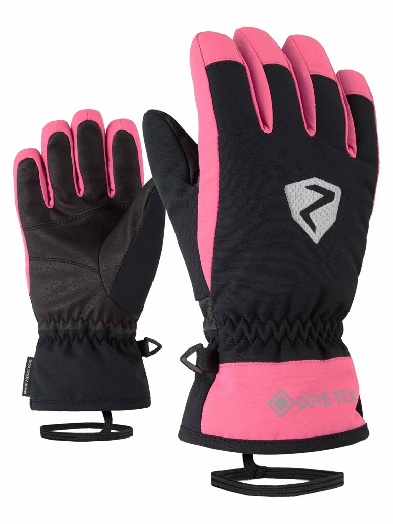 Lyžařské rukavice Ziener LARINO GTX glove junior - černo růžové