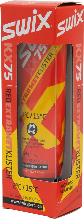 Swix KX75 Red Extra Wet Klister +2°C to +15°C, 55g