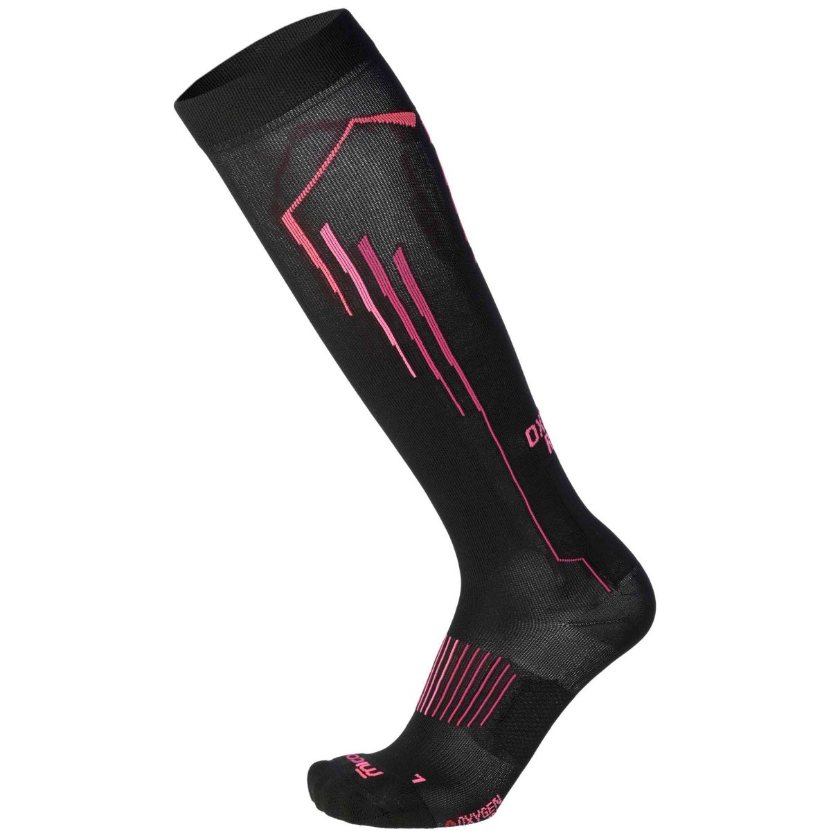 Mico LIGHT W. COMPRESSION RUN LONG SOCKS, NERO FUCSIA FLUO, L – obrázek 1