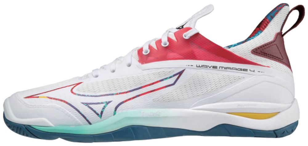 Mizuno WAVE MIRAGE 4 / White/High Visibility/Moroccan Blue / 50.0/14.0 – obrázek 1