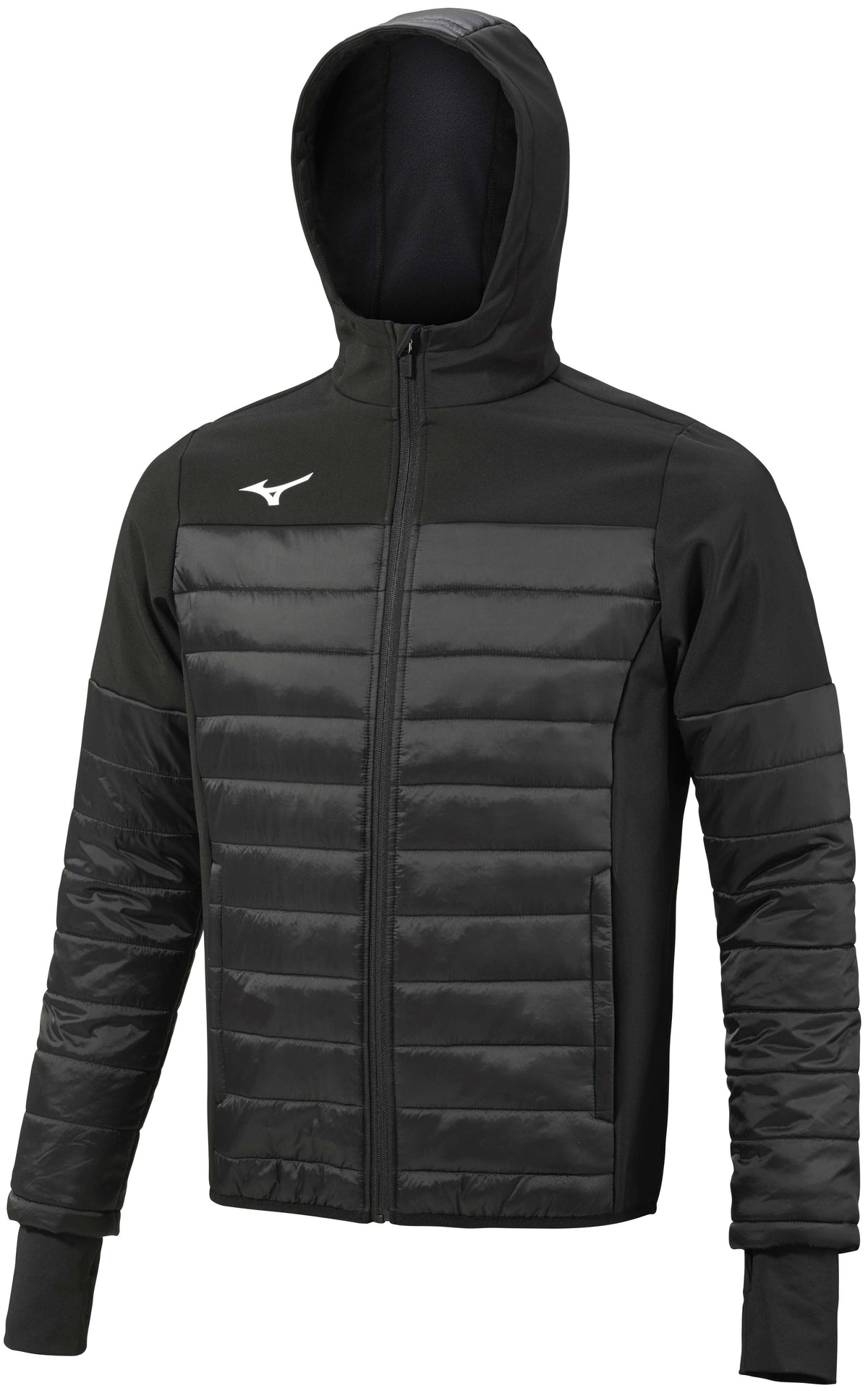 Mizuno Sapporo Hooded Hybrid Jacket M / Black / S – obrázek 1