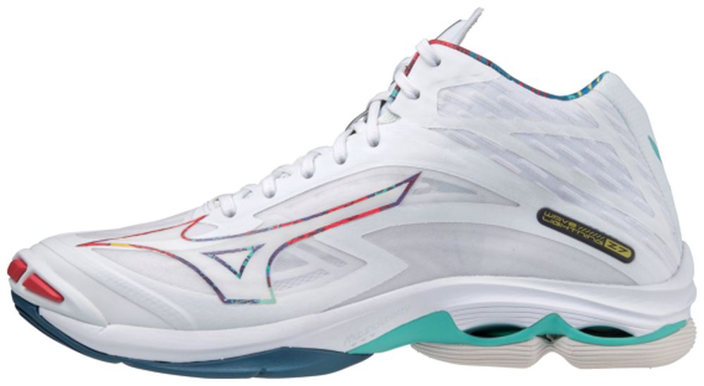 Mizuno WAVE LIGHTNING Z7 MID / White/High Visibility/Moroccan Blue / 50.0/14.0 – obrázek 1