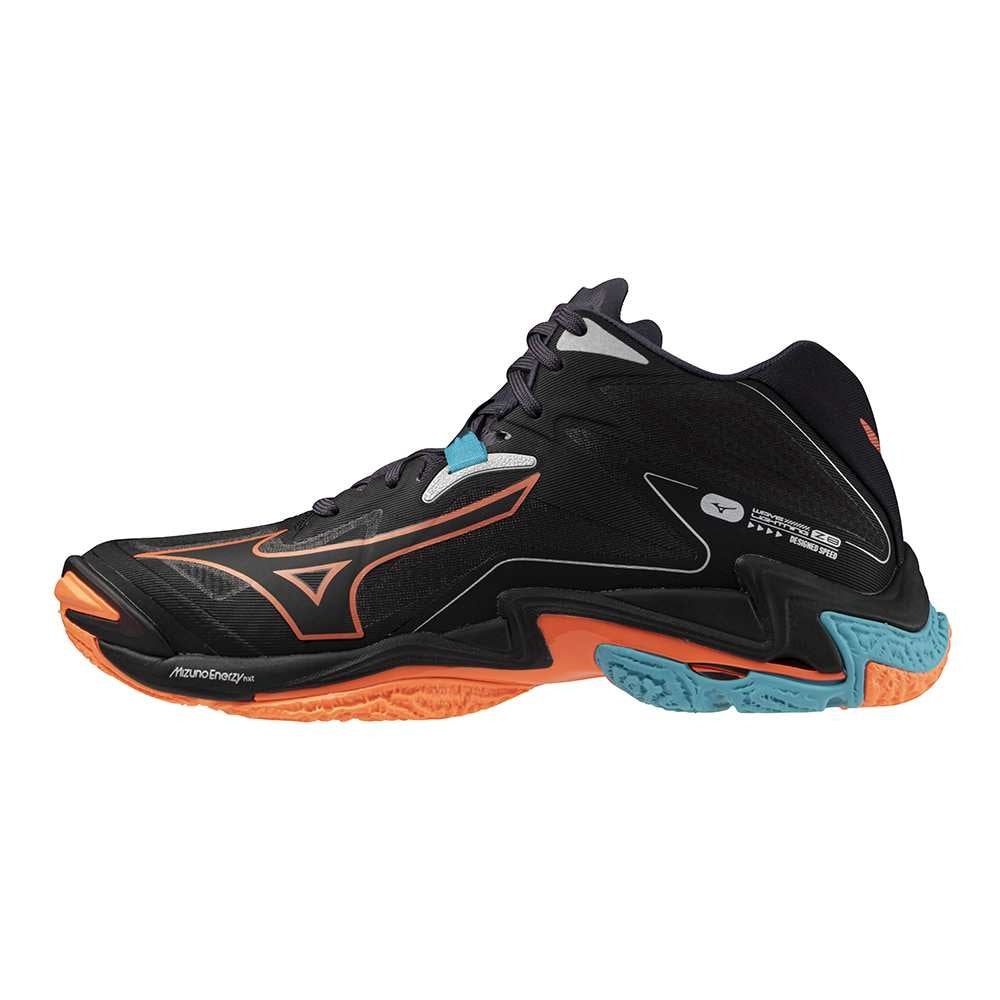 Mizuno WAVE LIGHTNING Z8 MID(U) / Black/Neon Flame/Peacock Blue / 50.0/14.0 – obrázek 1