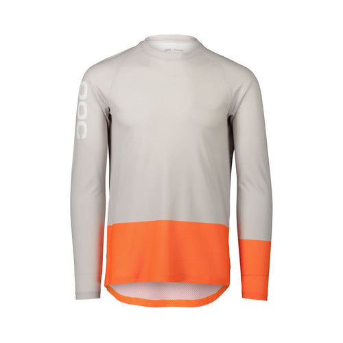 Poc MTB Pure LS Jersey Granite Grey/Zink Orange XLG – obrázek 1