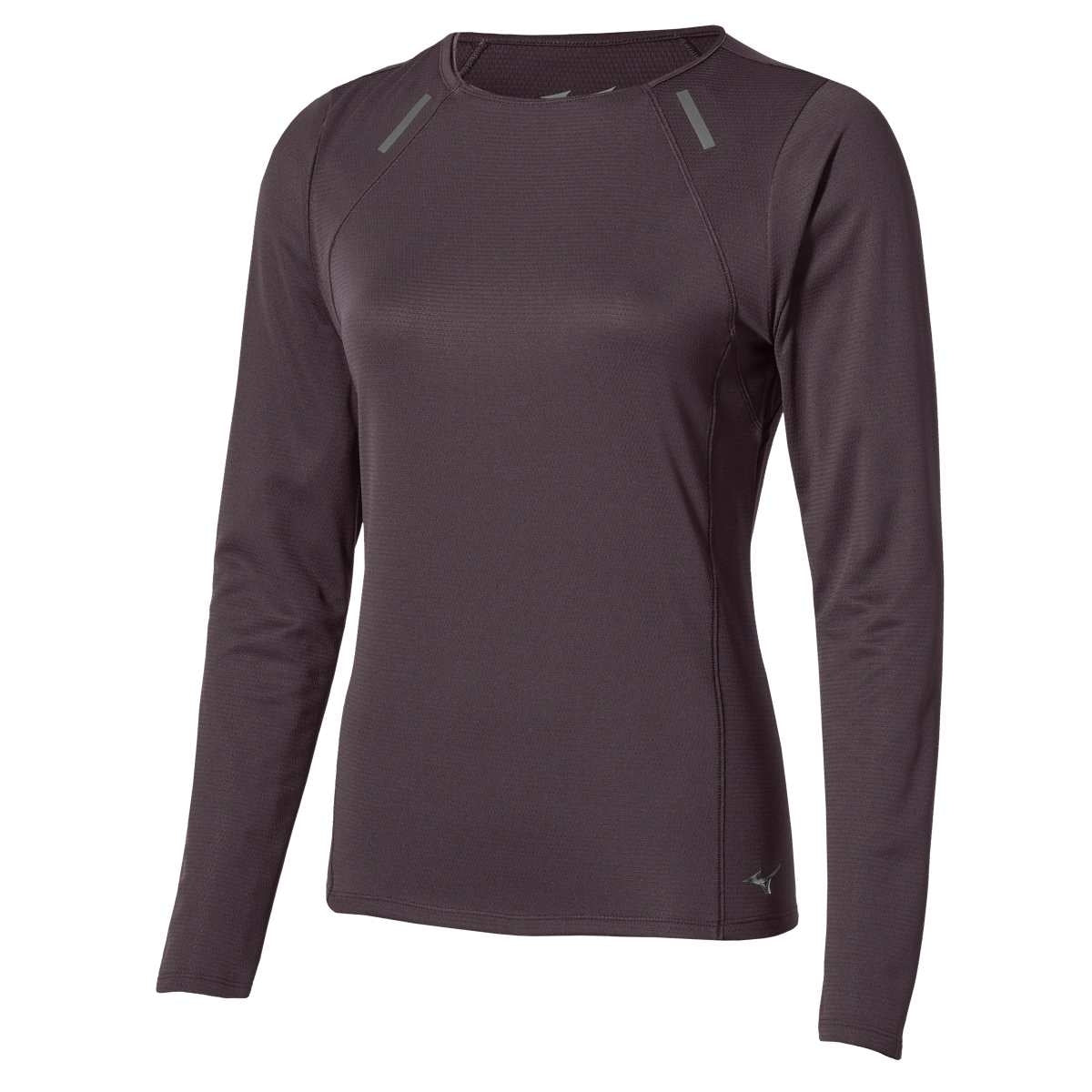 Mizuno Active DryAeroFlow Long Sleeve Tee / Raisin / L – obrázek 1