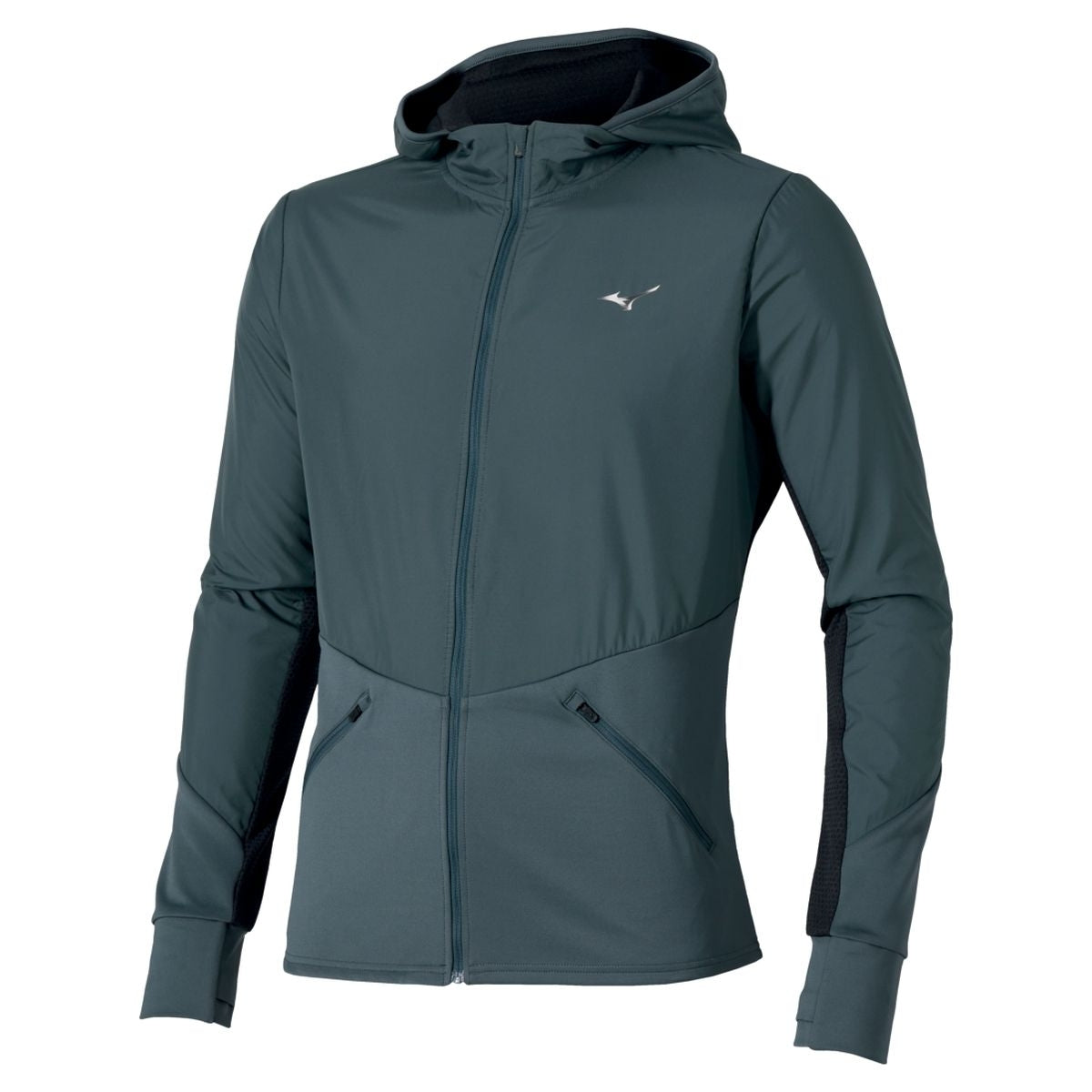 Mizuno Active Warmalite Hybrid Full Zip Hooded Long Sleeve Top  / Dark Slate / L – obrázek 1