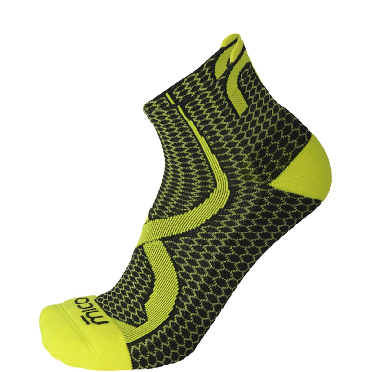 Mico LIGHT W. ANKLE TRAIL RUN SOCKS ODOR ZERO, NERO/GIALLO FLUO, S – obrázek 1