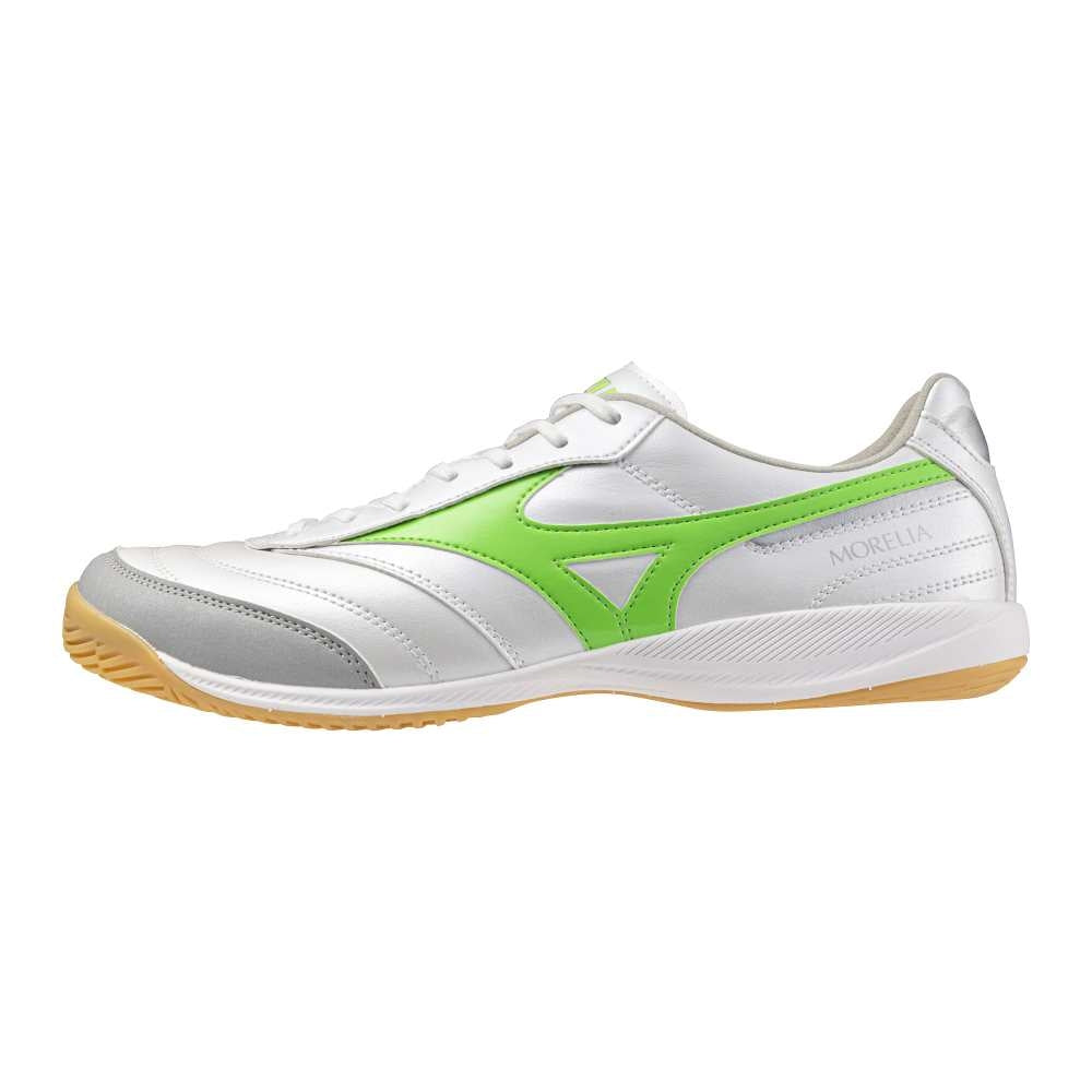 Mizuno MORELIA SALA PRO IN / White/Neon Green/Galaxy Silver / 39.0/6.0 – obrázek 1