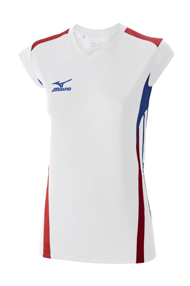 Mizuno W Premium Cap Sleeve/White/Blue/Red/XL – obrázek 1