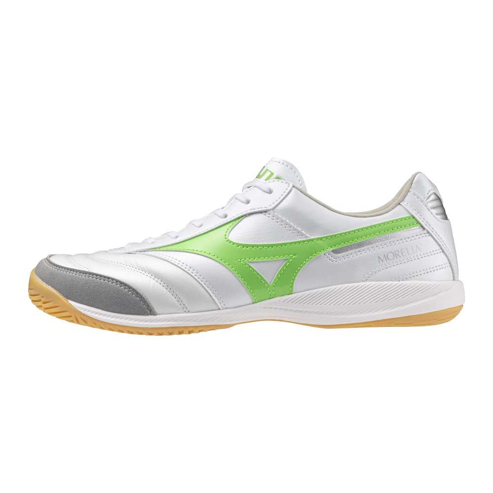 Mizuno MORELIA SALA ELITE IN / White/Neon Green/Galaxy Silver / 42.0/8.0 – obrázek 1