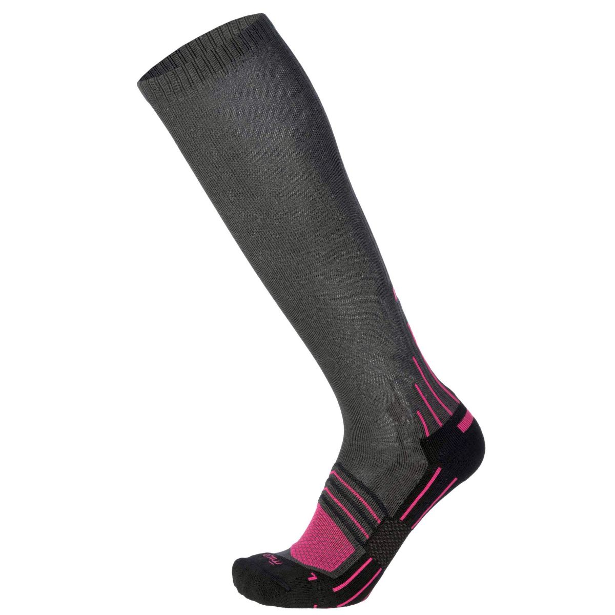 Mico MEDIUM W. LONG TREK SOCKS COMPRESSION, ANTRACITE/FUCSIA, S – obrázek 1