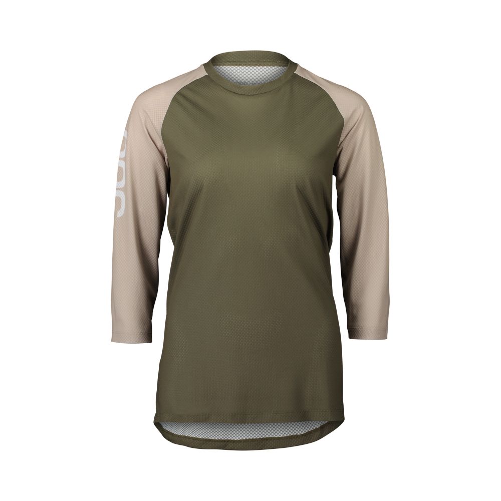 Poc W's MTB Pure 3/4 Jersey Epidote Green/Light Sandstone Beige LRG – obrázek 1