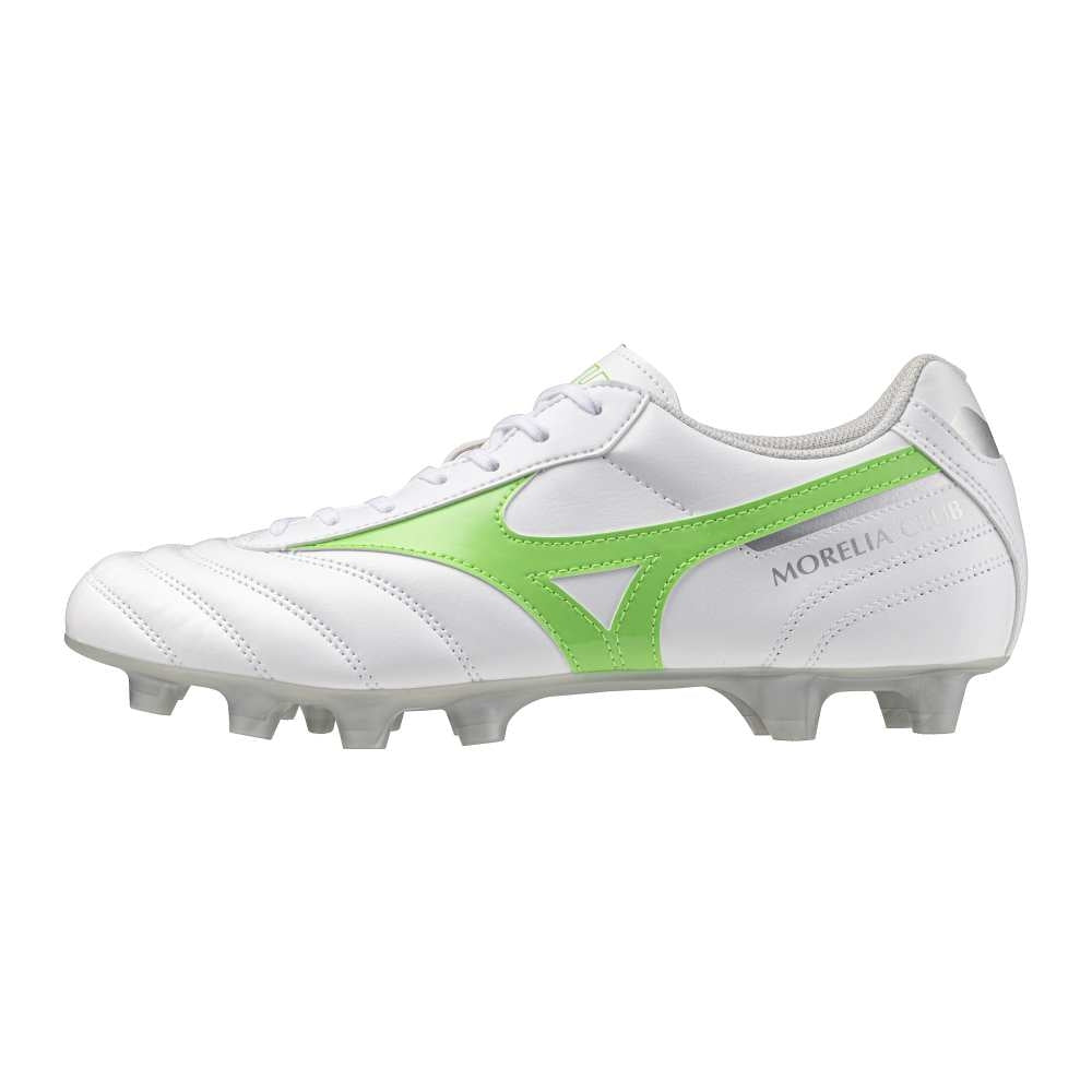 Mizuno MORELIA II CLUB(U) / White/Neon Green/Galaxy Silver / 39.0/6.0 – obrázek 1