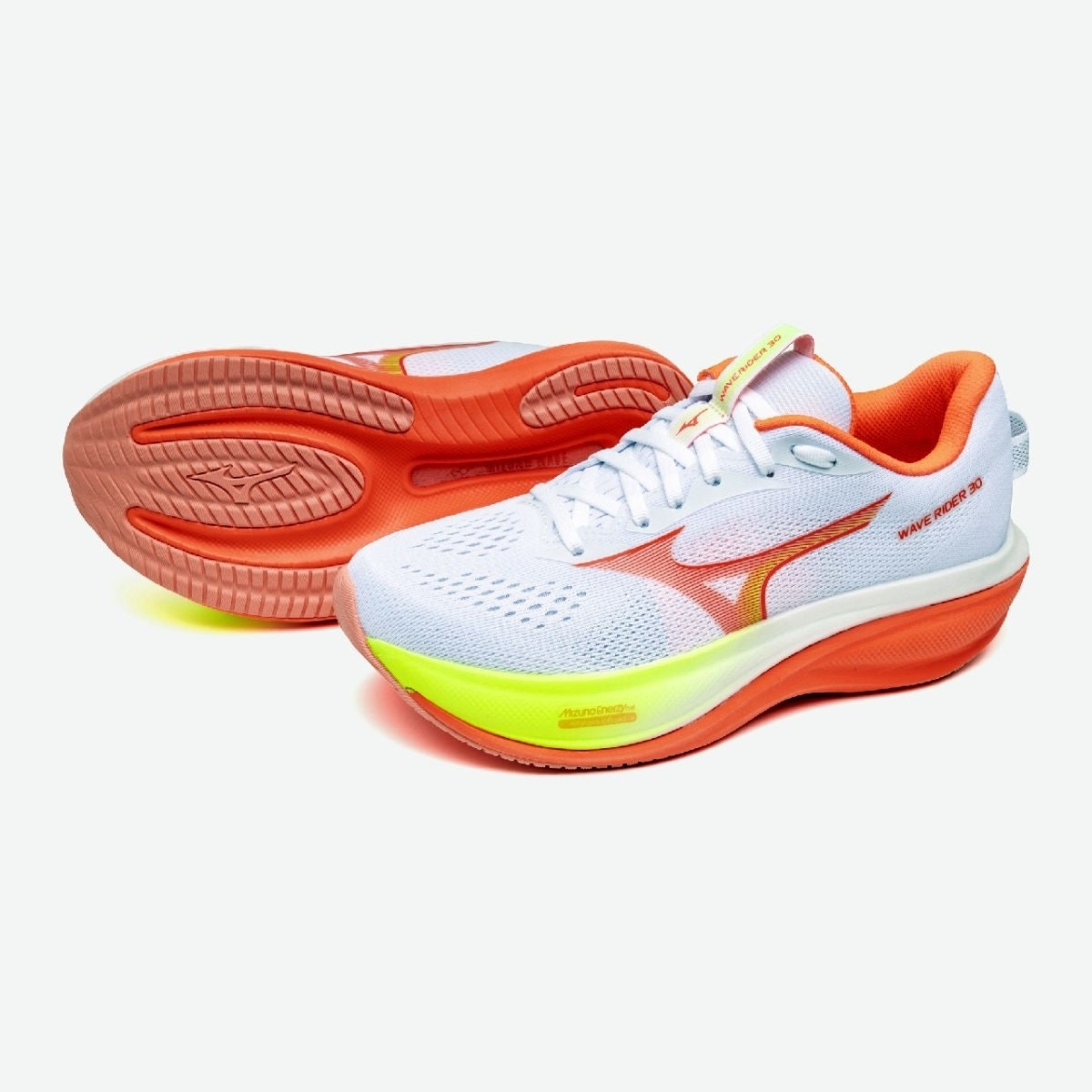 Mizuno WAVE RIDER 30 / White/Flamingo Coral/Lime Pulp / 35.0/3.0 – obrázek 1