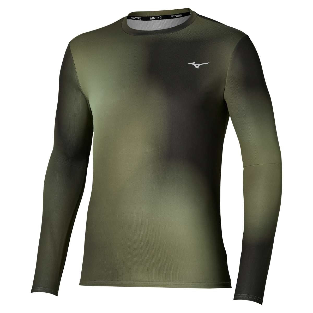 Mizuno Core Graphic Long Sleeve Tee / Forest Night / Martini Olive / L – obrázek 1