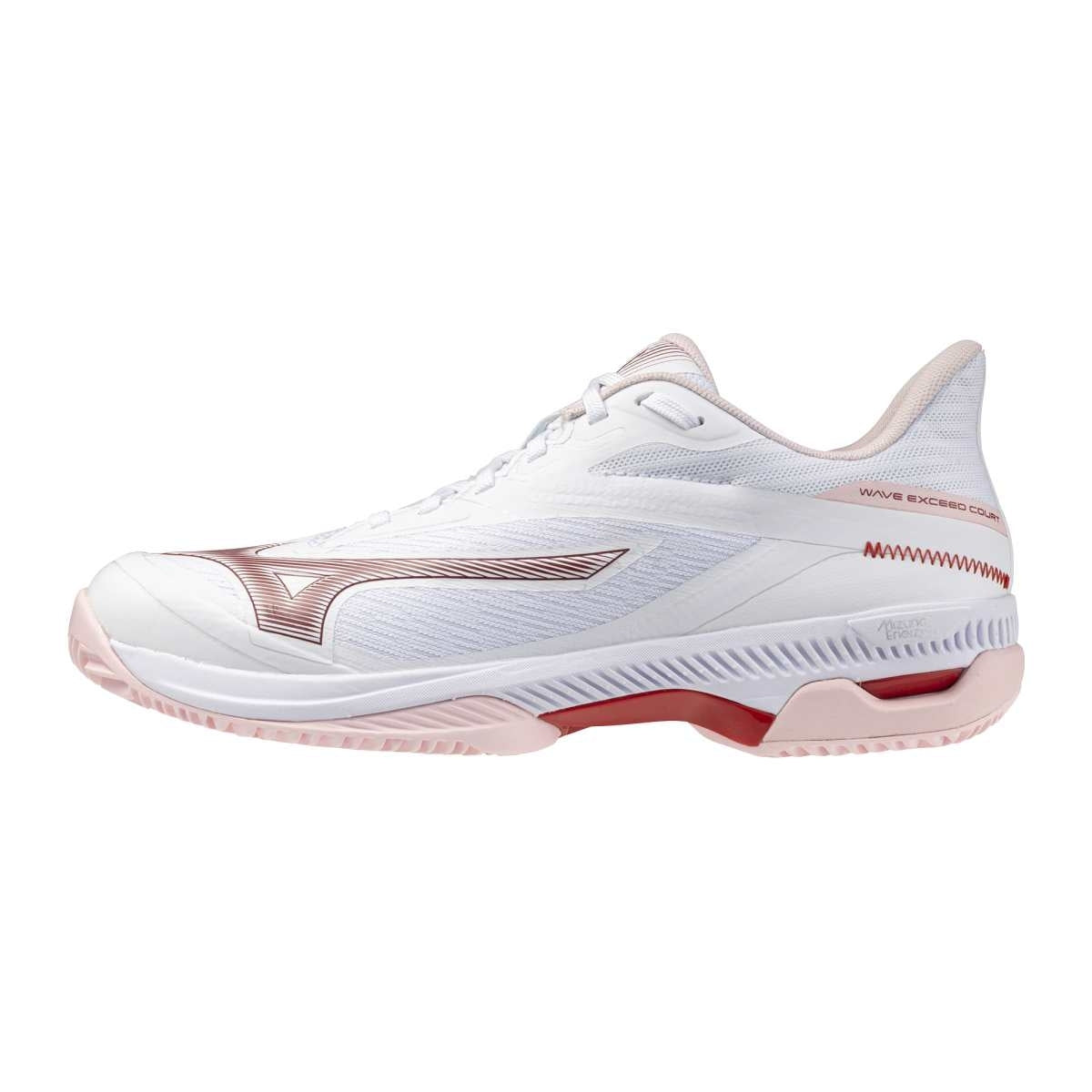 Mizuno WAVE EXCEED COURT CC(W) / White/Pinkesque/Barbados Cherr / 36.5/4.0 – obrázek 1