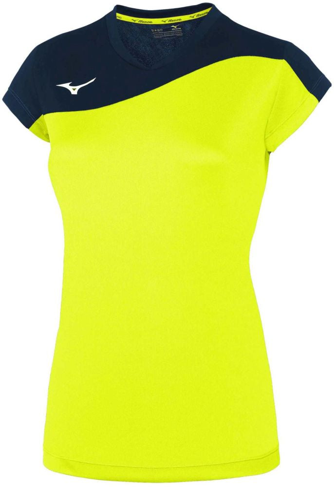 Mizuno Authentic Myou Tee/Yellow Fluo/Navy/XXS – obrázek 1