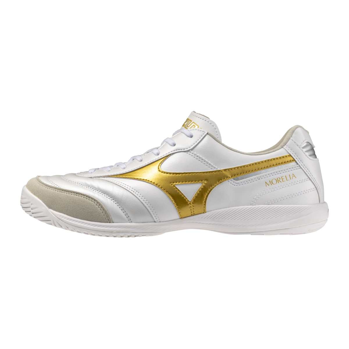 Mizuno MORELIA SALA ELITE IN(U) / White/Football Gold/Galaxy Sil / 39.0/6.0 – obrázek 1