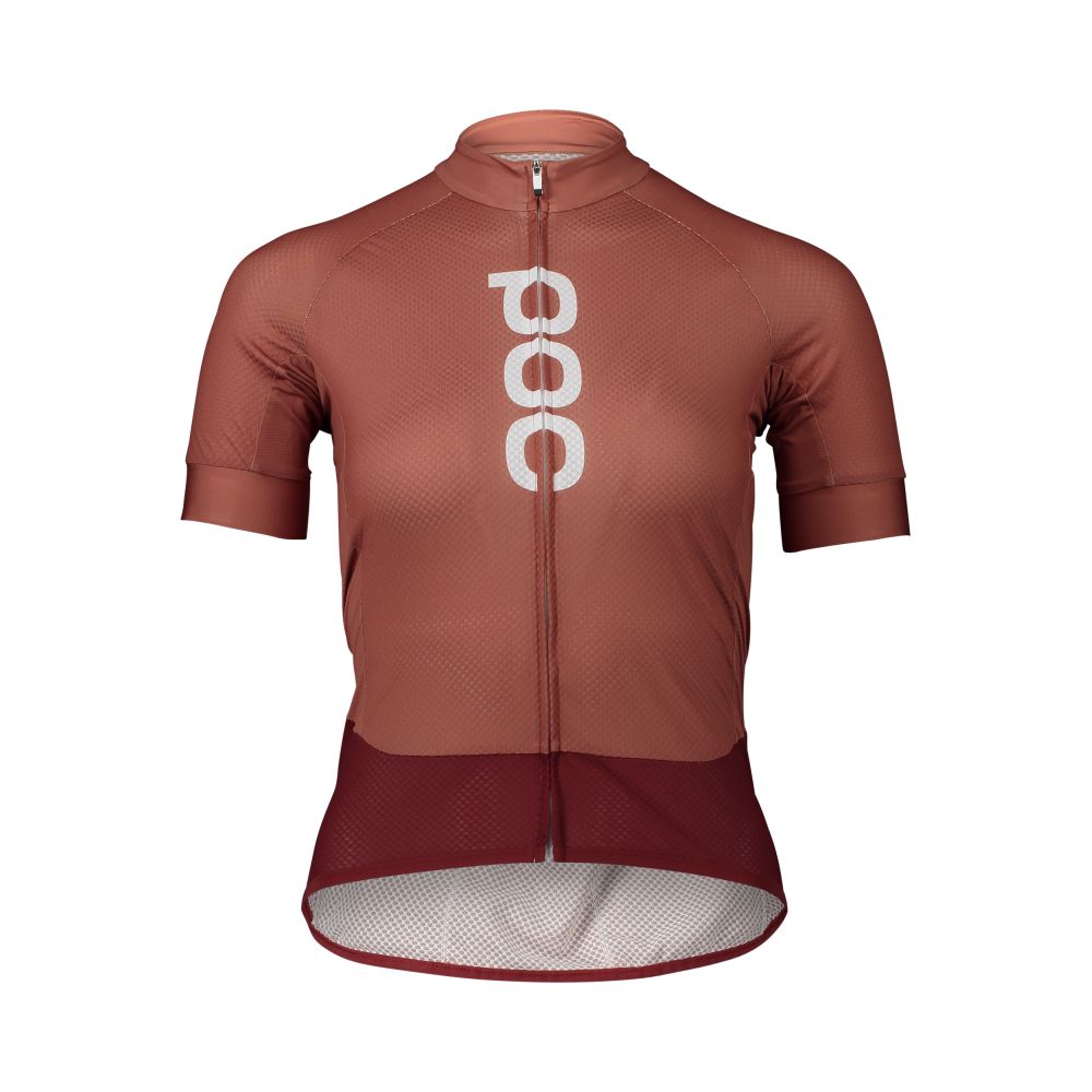 Poc W's Essential Road Logo Jersey Himalayan Salt/Garnet Red XLG – obrázek 1