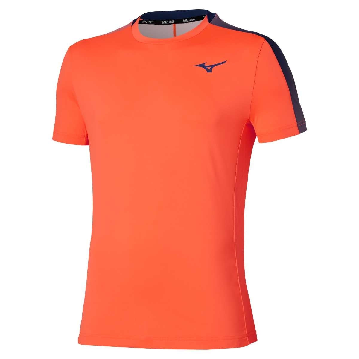 Mizuno Tennis Short Sleeve Tee / Lava Orange / L – obrázek 1