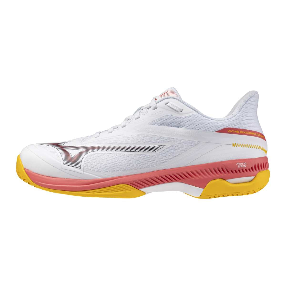 Mizuno WAVE EXCEED COURT AC(M) / White/Calypso Coral/Citrus / 44.5/10.0 – obrázek 1