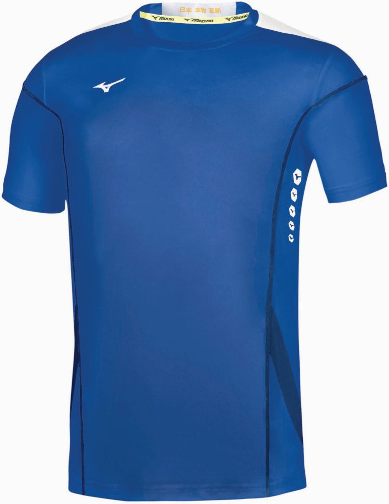 Mizuno Hex Rect Tee Jr / Royal/White / 116 – obrázek 1