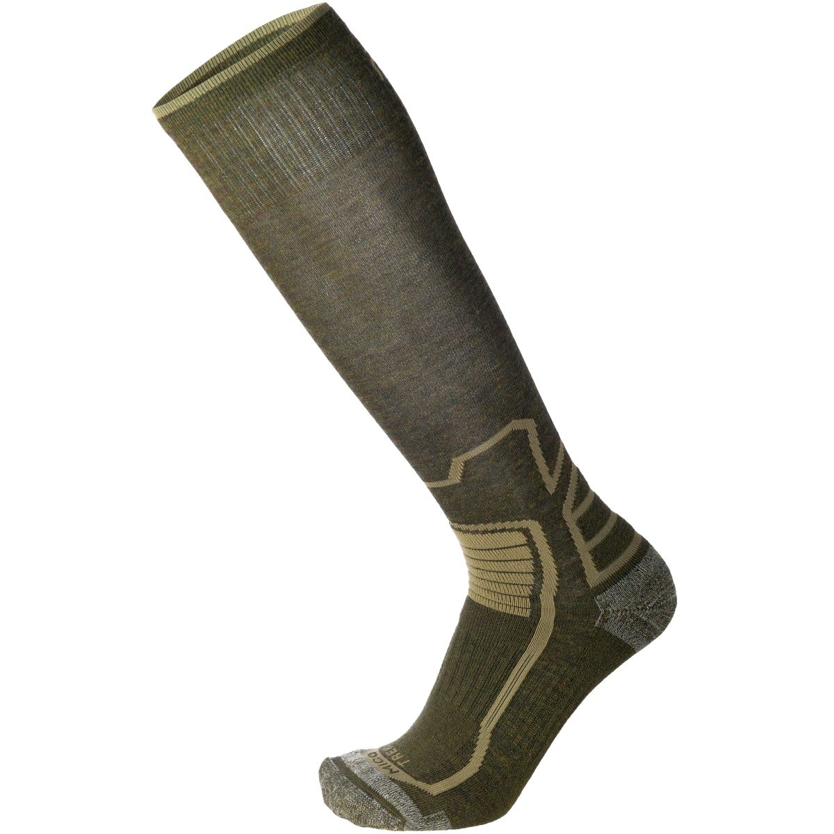 Mico MEDIUM W. TREK LONG SOCKS MERINO, VERDE MELANGE, M – obrázek 1