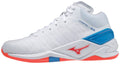 Mizuno WAVE STEALTH NEO MID / WHITE / IGNITION RED / FRENCH BLUE / 50.0/14.0 – obrázek 1