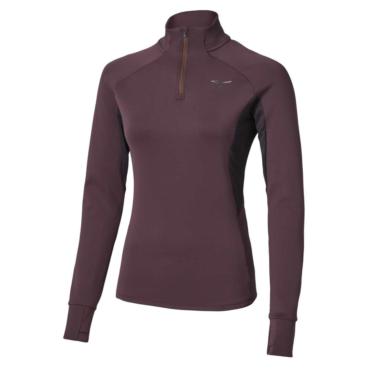 Mizuno Active Warmalite Half Zip Long Sleeve Top / Raisin / M – obrázek 1